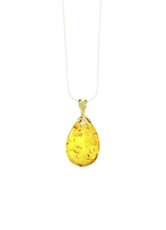 Een druppel licht – hanger met echt barnsteen! 