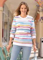 Trui in een mix van breisels en patronen 