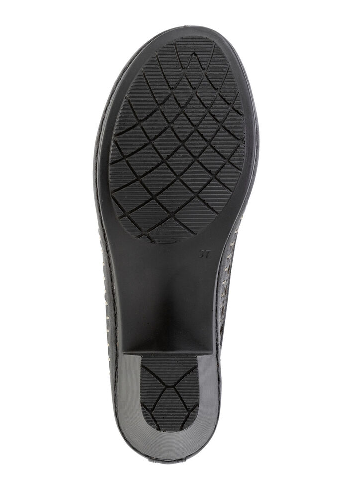 Gemini, zomerse damespumps, wijdte G, gemaakt van leer SCHWARZ