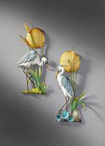 Wanddecoratie reiger, handbeschilderd 