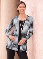 Fascinerend lang shirt in jasjelook ZWART-WIT