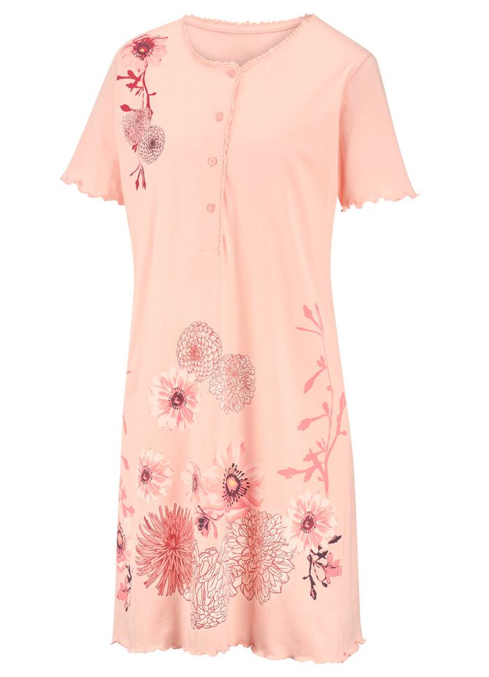 Twee-pack nachthemden met knoopsluiting en geschulpte zomen 