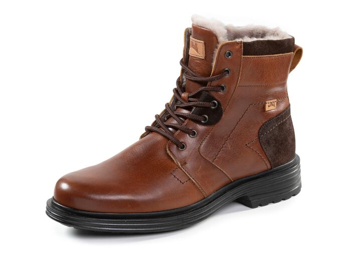 Veterlaarzen met voering van echt lamsleer 