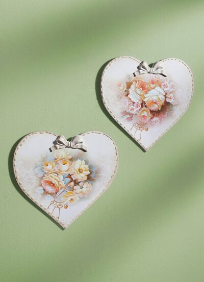 Hartvormige wanddecoratie, set van 2 