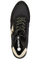 Remonte, trendy damessneakers, breedte G, met uitneembaar voetbed ZWART-GOUD