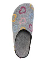 Laurina, klassieke damespantoffels, breedte H, met anatomisch gevormd voetbed GRIJS