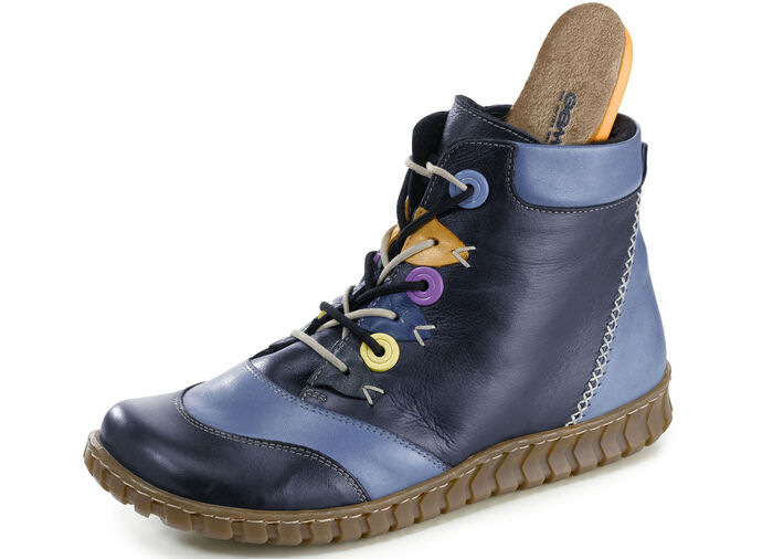 Gemini veterlaarsje met mooie details BLAUW-MULTICOLOR