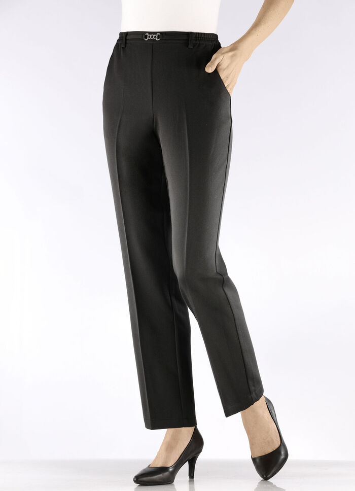 Broek met decoratieve afwerking ZWART