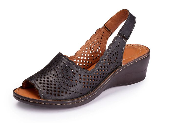 ELENA EDEN, zomerse damessandalen, breedte G, van leer 