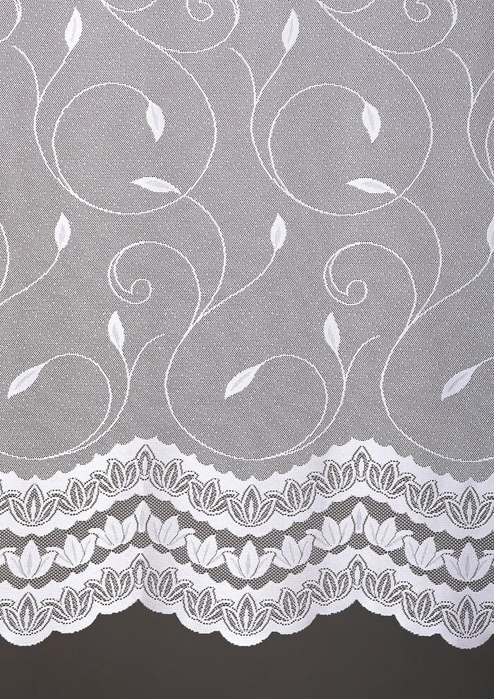 Licht gebloemd raamgordijn 