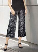 Culottes met elegante glanzende print ZWART-ZILVER