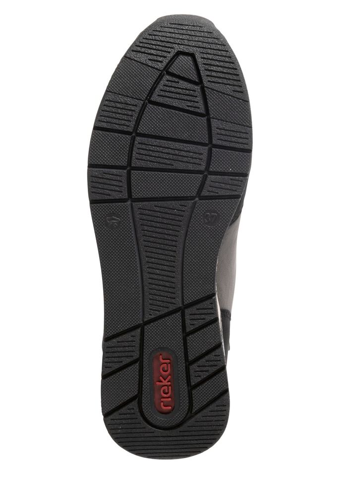 Rieker laarsje met bloemenreli&euml;f ZWART-GRIJS