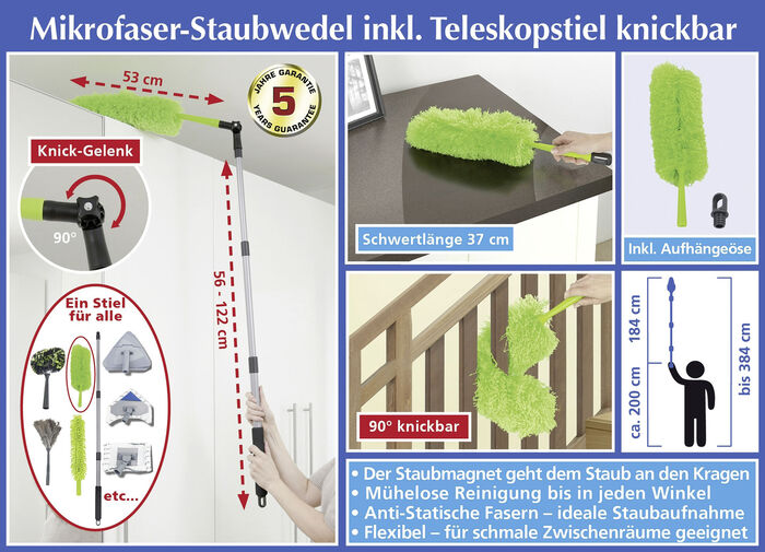 Telescopische plumeau van Maximex GROEN
