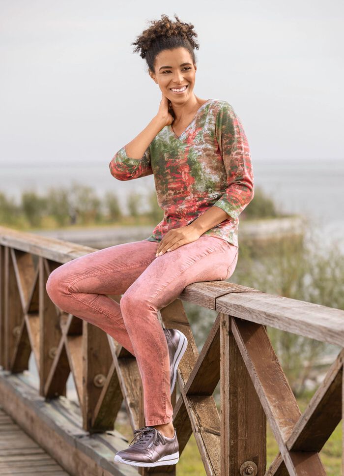 5-pocketbroek in abrikoos 