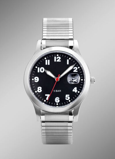 Para-Quartz herenhorloge met roestvrijstalen band 