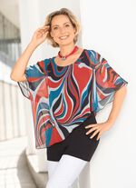 Dubbellaags, ponchovormig lang shirt 