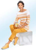 Broek met decoratief, contrastkleurig lint 