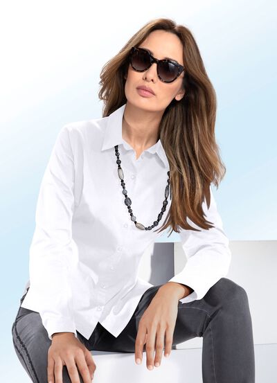 Blouse met overhemdkraag 