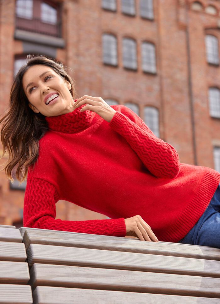 Trui met decoratieve structuuraccenten 