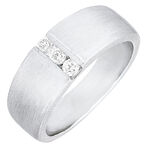 Stijlvolle damesring van platina met diamanten 