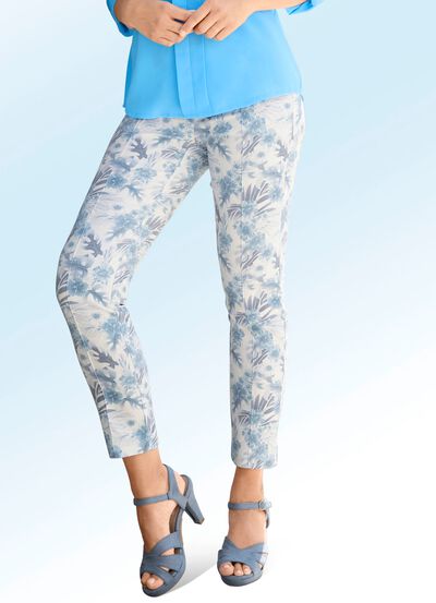 Broek met bloemmotief 