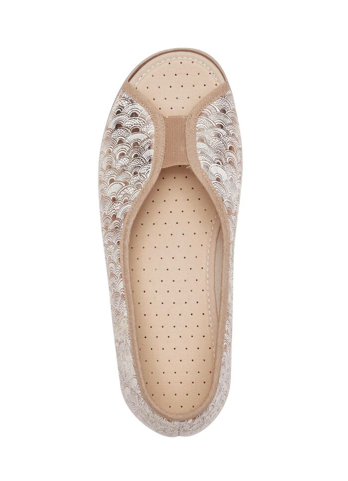 Slippers in goudbeige gemaakt van textielmateriaal 