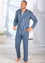 Pyjama met knoopsluiting en open uiteinden 