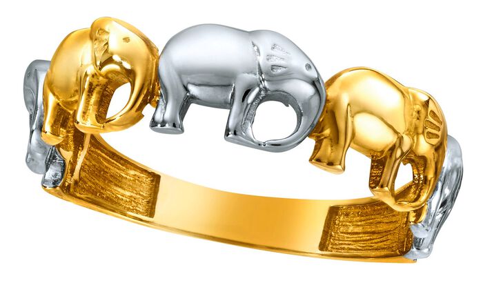 Tweekleurige damesring 