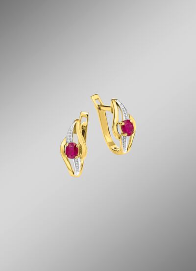 Oorbellen met robijn 