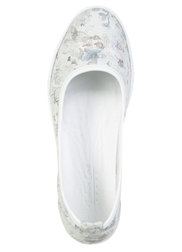 Andrea Conti, chique damesballerina's, breedte G, met uitneembaar voetbed ECRU-BUNT