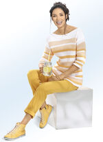 Broek met decoratief, contrastkleurig lint 