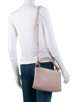 Laurina tas met trendy decoratieve quilting POEDERROZE