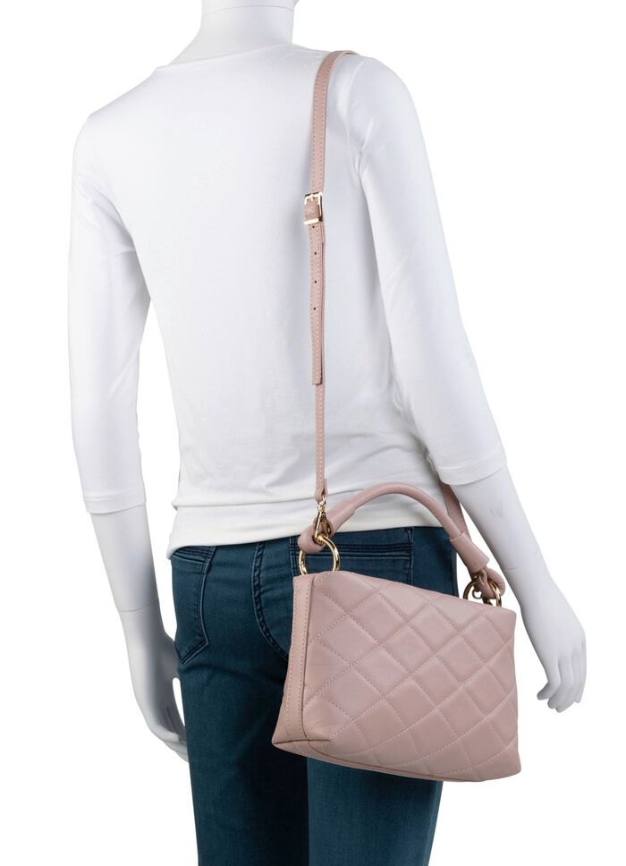 Laurina tas met trendy decoratieve quilting POEDERROZE