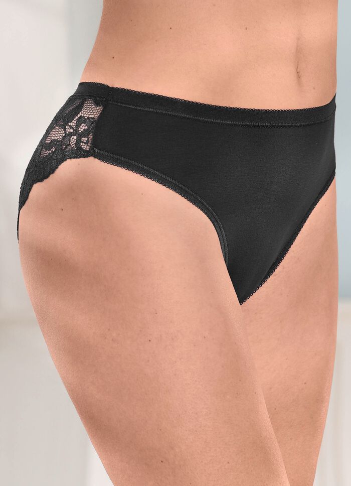 Laurina vierpack slips met elastische kanten bloemenprint 