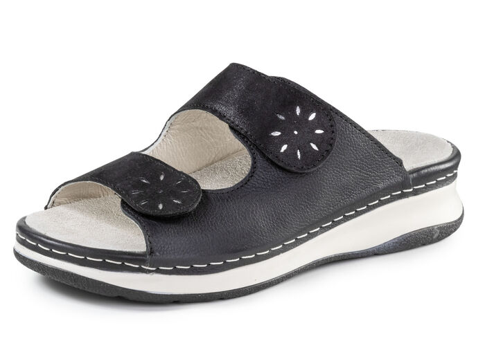 ELENA EDEN, comfortabele damesmuiltjes, breedte H, met uitneembaar voetbed SCHWARZ