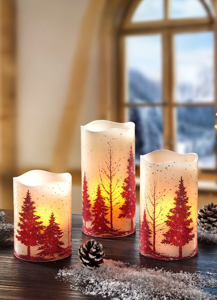 LED-kaarsen op batterijen, set van 3 