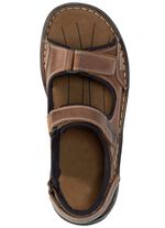 GINO GALANTE, comfortabele heren trekkingsandalen, gemaakt van leer BRUIN