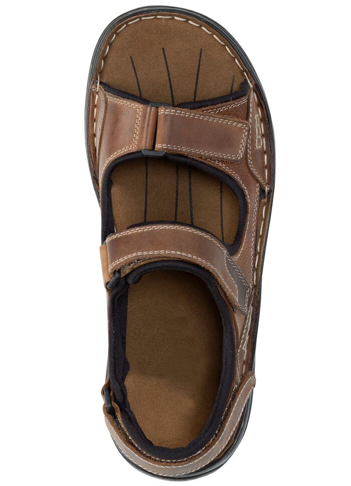GINO GALANTE, comfortabele heren trekkingsandalen, gemaakt van leer BRUIN