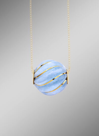 Hanger met echte aquamarijn 