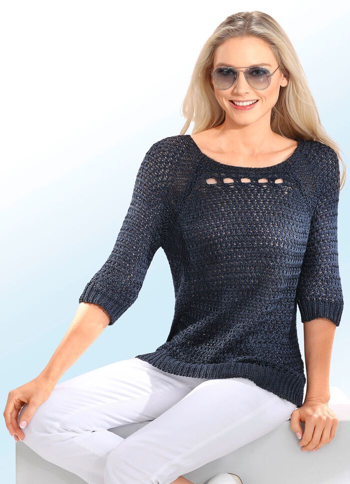 Trui met subtiel glanzend lintgaren 