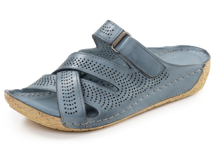 Gemini, zomermuiltjes voor dames, breedte G, gemaakt van leer JEANS