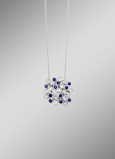 Hoogwaardige hanger met saffier en diamanten 