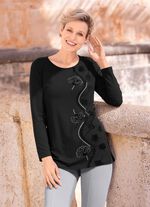 Zwart shirt met flockprint 