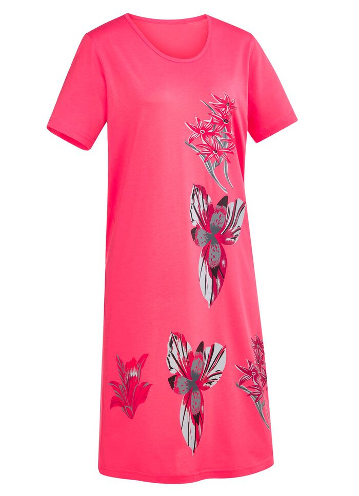 Nachthemd met geplaatste print en korte mouwen 