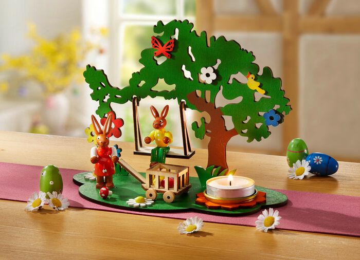 Theelichthouder van hout 