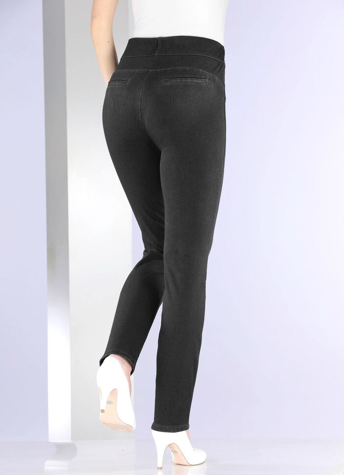 Jersey broek in denim-look 