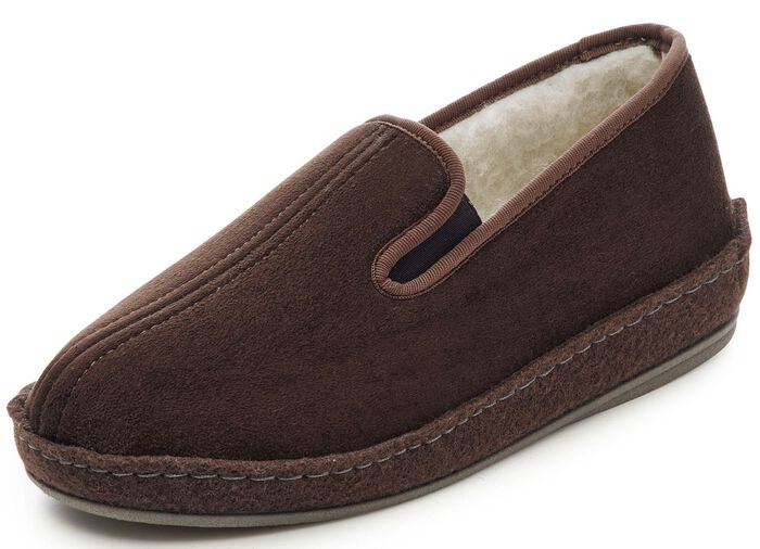 Gevoerde herenslippers, met scheerwol 
