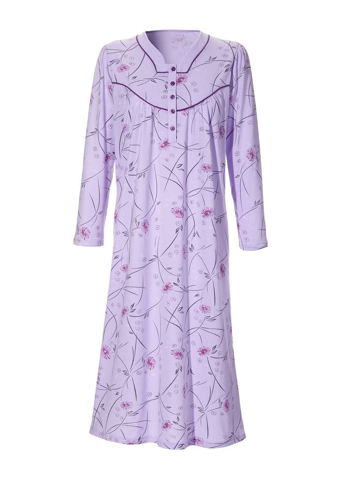 nachthemd met lange mouwen en knoopsluiting KROKUS-MEERKLEURIG