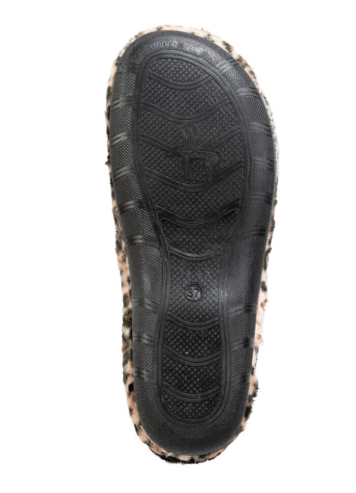 Laurina, trendy damespantoffels met luipaardmotief 