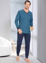 Pyjama, met V-hals en ribboorden 